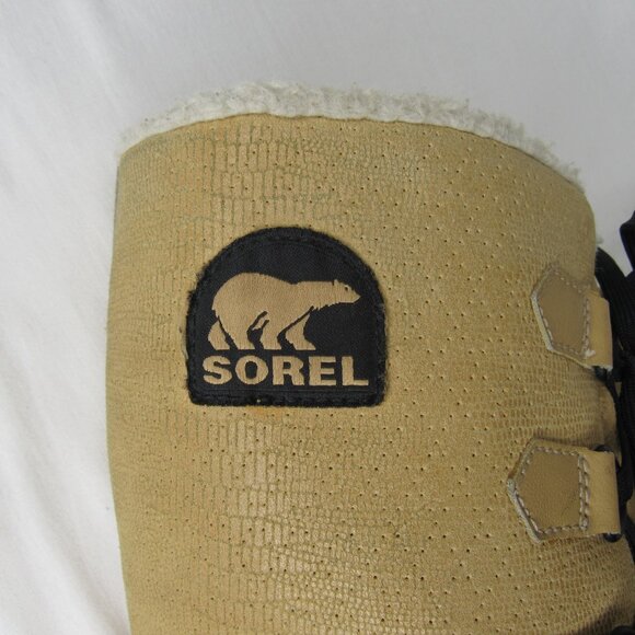 Sorel TIVOLI II HIGH Winter Boots Beige Black Women's 8 - Picture 8 of 9
